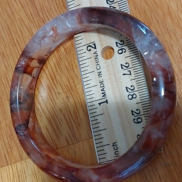 Natural Flower Quartz Solid Stone Bangle | 2.25″ Inner Diameter | Small - Picture 6 of 7